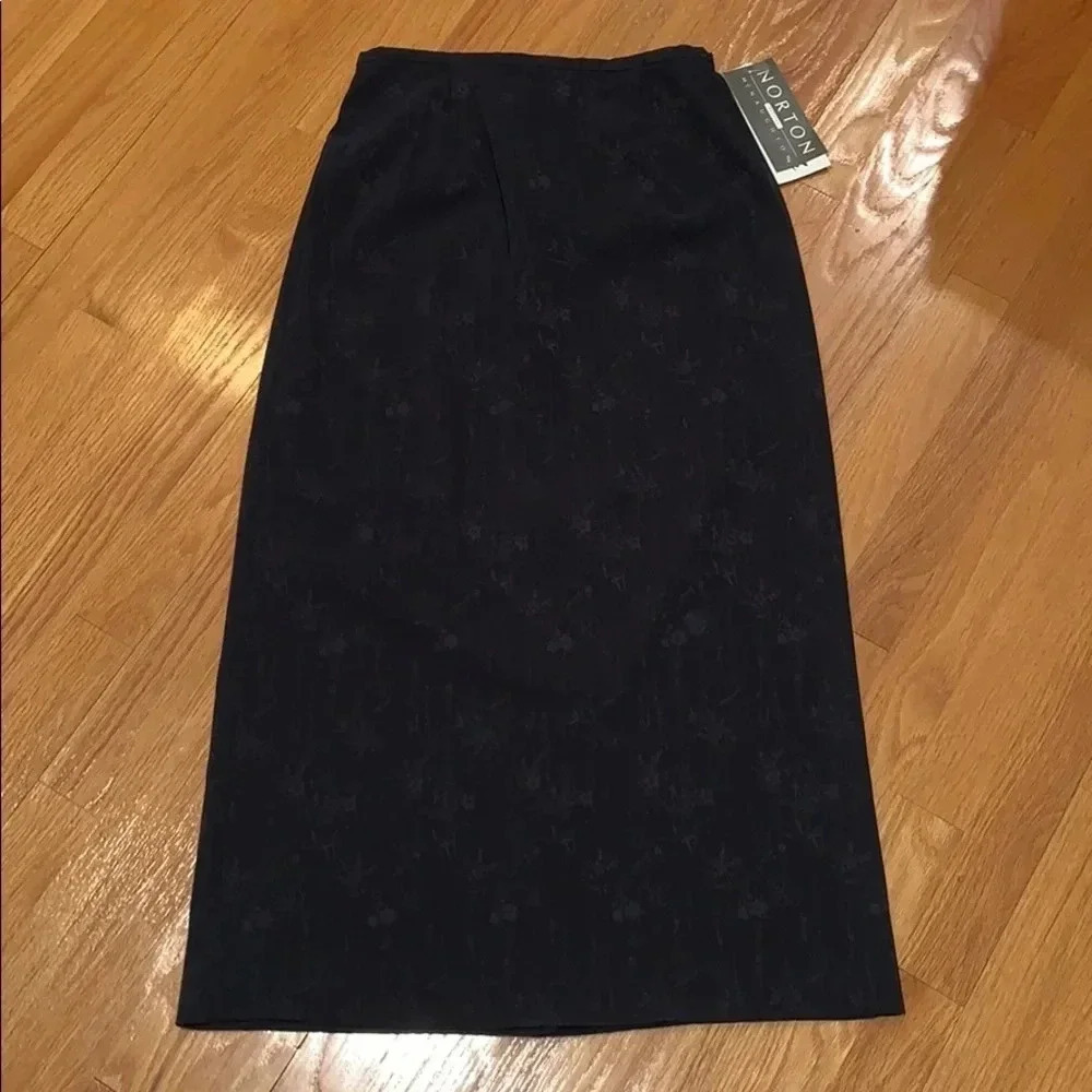 NEW Vintage Norton McNaughton Metaphors Skirt Black Midi Floral Goth 6 Petite